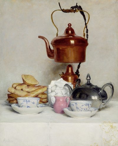 Still Life Tea Service by Albert Anker